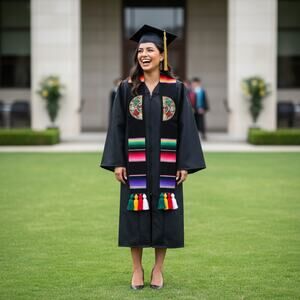 Class of 2026 Mexican zarape graduation sash Mexico free text under icon
